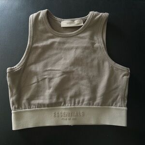 Essentials Beige Sleeveless Top